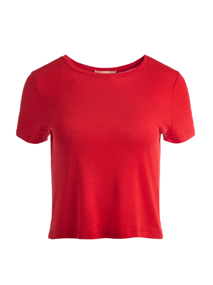 CINDY CROPPED TEE - BRIGHT POPPY image 5 - Alice And Olivia