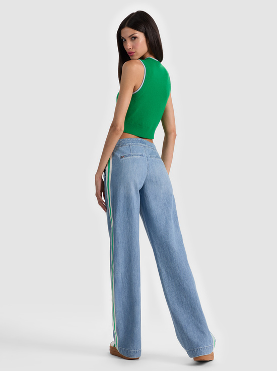 GREEN APPLE/CAROLINA BLUE-ARACELI TWO TONE CASHMERE TANK