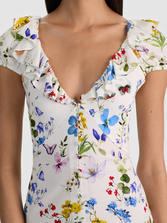 TARA SLIP DRESS - TWISTING VINES OFF WHITE image 1 - ALICE + OLIVIA