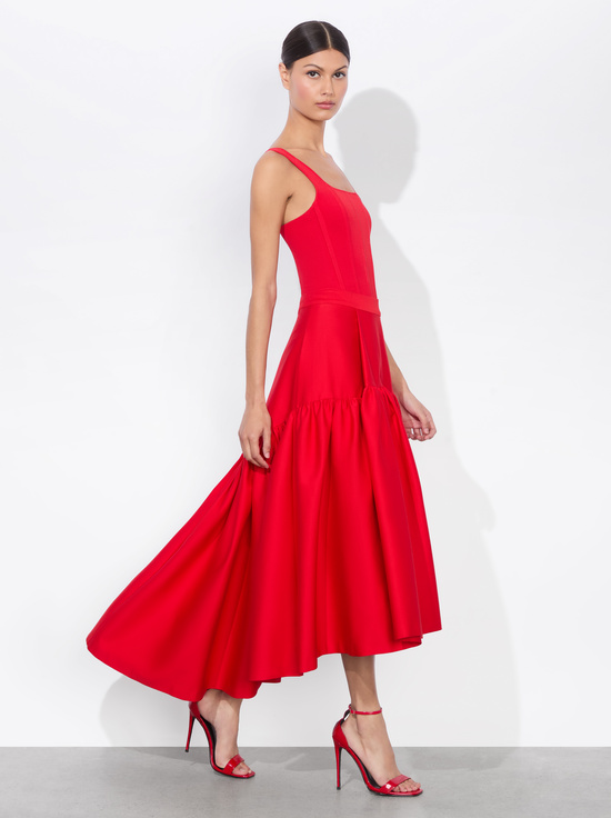 BRIGHT RUBY-DIANA MIDI SKIRT