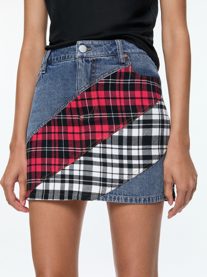 LISANNE SPIRAL DENIM MINI SKIRT - IVY BLUE image 3 - Alice And Olivia