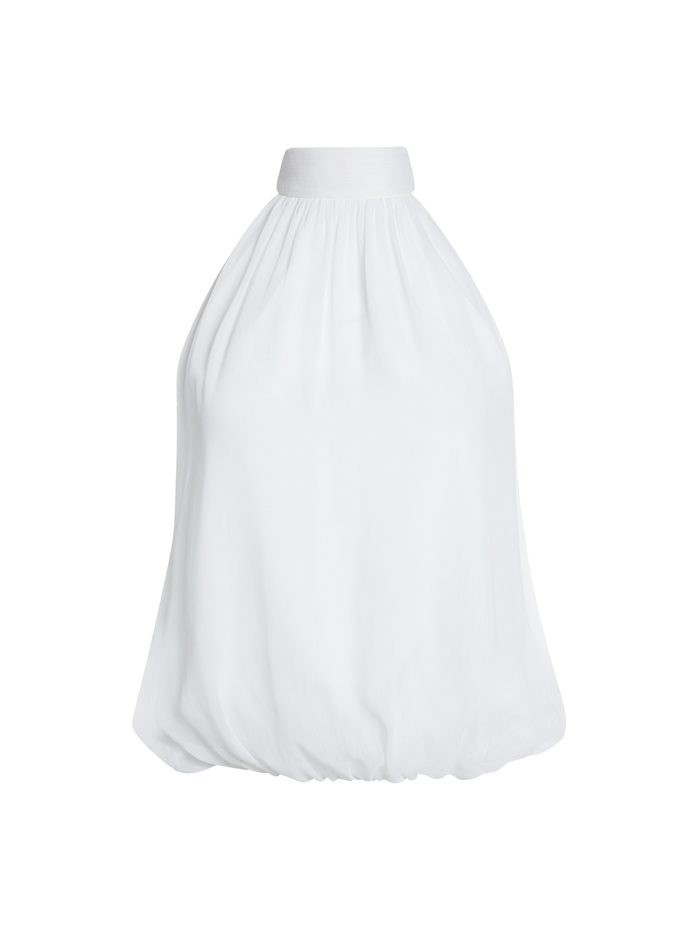 Maris Halter Neck Gathered Top In White | Alice And Olivia