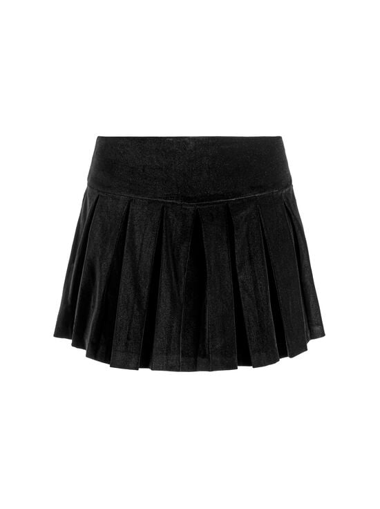 BLACK-EMILIE VELVET MINI SKORT