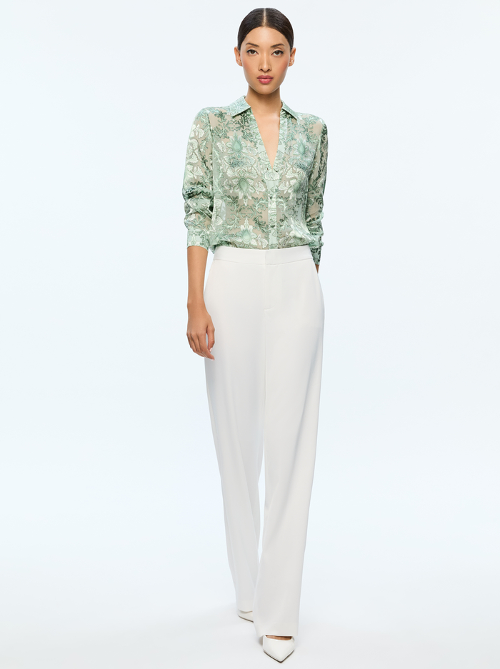ELOISE BUTTON DOWN - VANITY PISTACHIO image 4 - Alice And Olivia