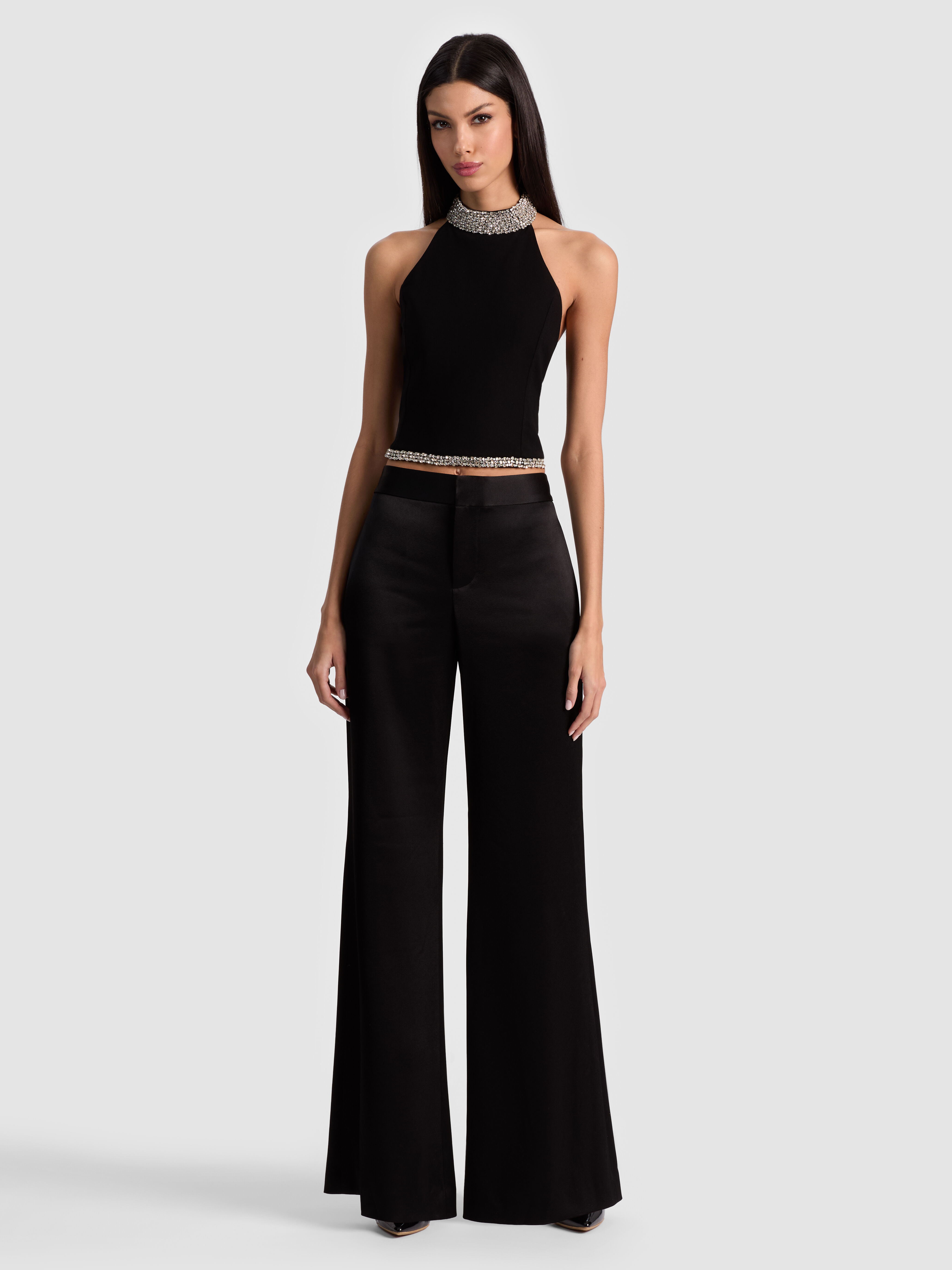 Alicia ALICE + OLIVIA Front-Zip Leather Leggings | Saks Fifth Avenue
