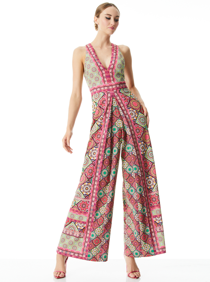 AUDRIE PLEATED JUMPSUIT - FAR OUT image 2 - Alice And Olivia