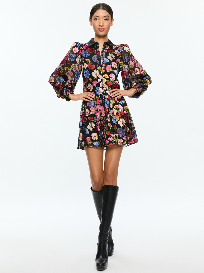 BERTHA MINI SHIRT DRESS - TIMELESS BLOSSOM image 4 - Alice And Olivia