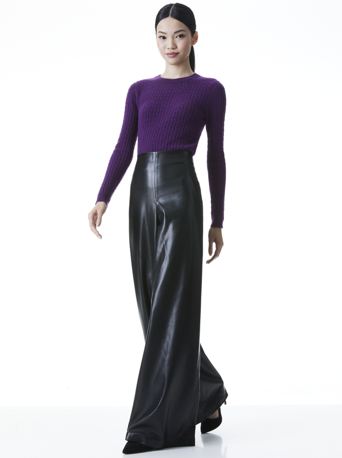 CIARA CREWNECK CROPPED PULLOVER - BOYSENBERRY image 4 - Alice And Olivia