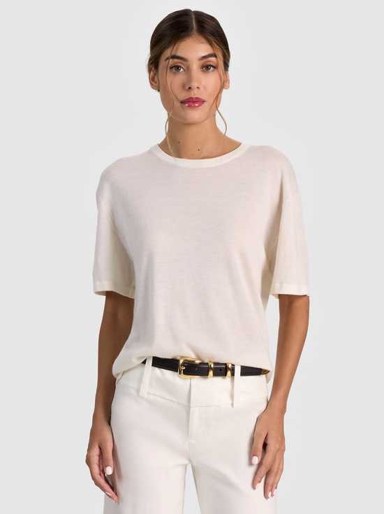 SOFT WHITE-AMELIE CASHMERE KNIT TEE