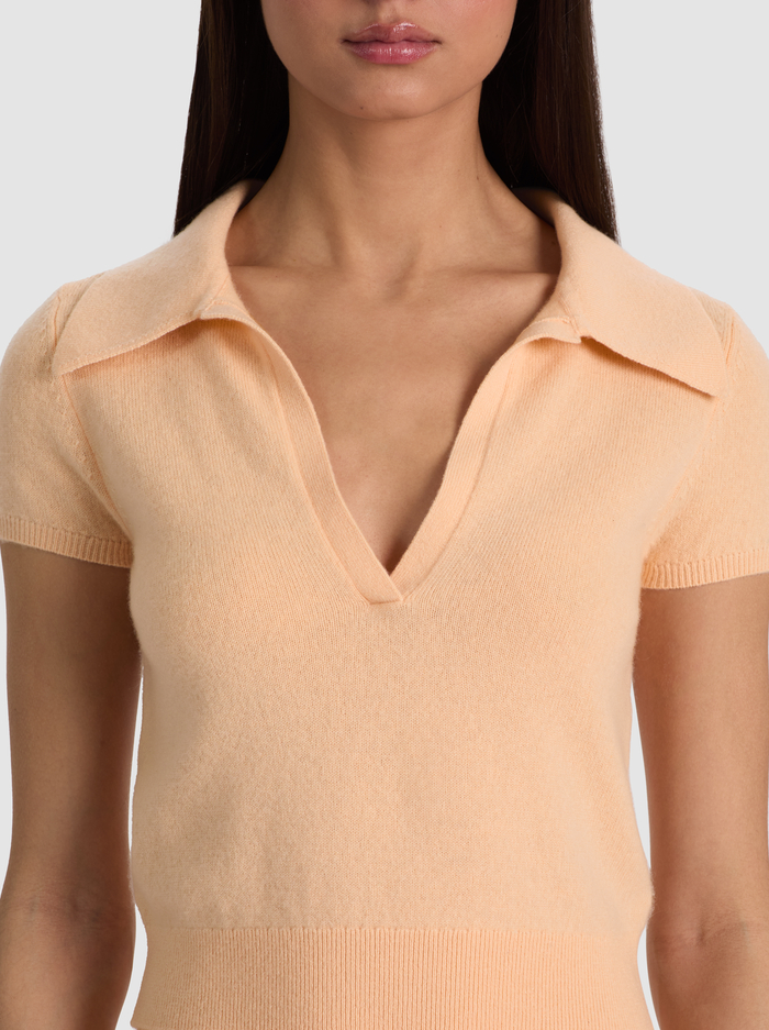 ANDI CASHMERE POLO - LIGHT PEACH image 3 - ALICE + OLIVIA