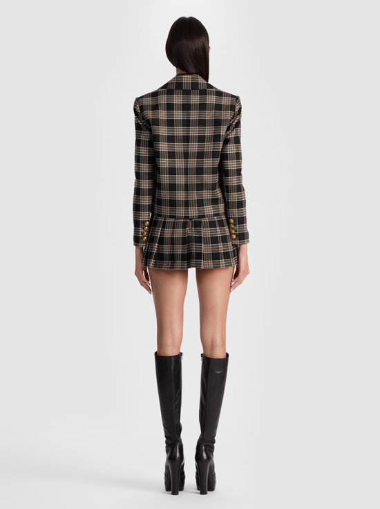 BLACK/MULTI-AVERY DOUBLE BREASTED BLAZER