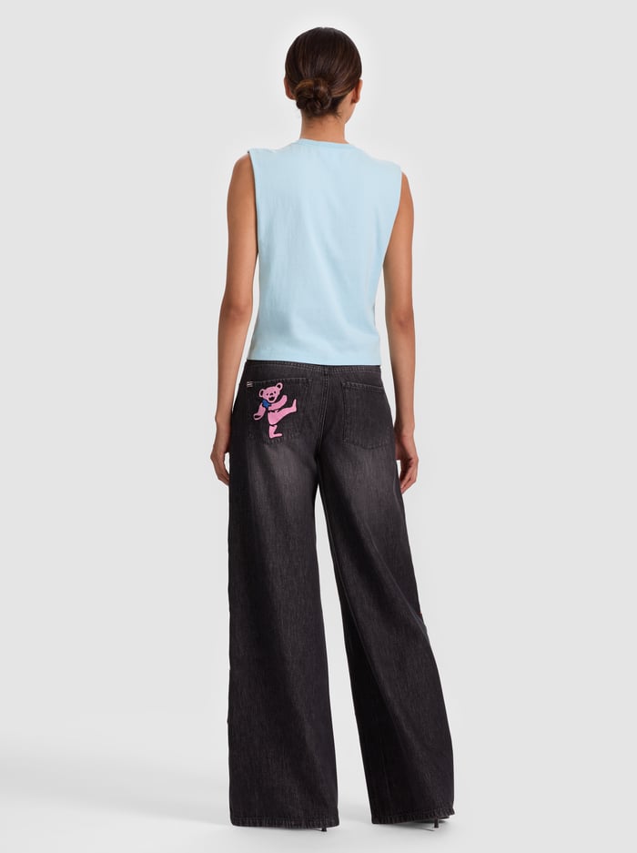 A+O X GRATEFUL DEAD MICAH MUSCLE TANK - CAROLINA BLUE MULTI image 3 - Alice And Olivia