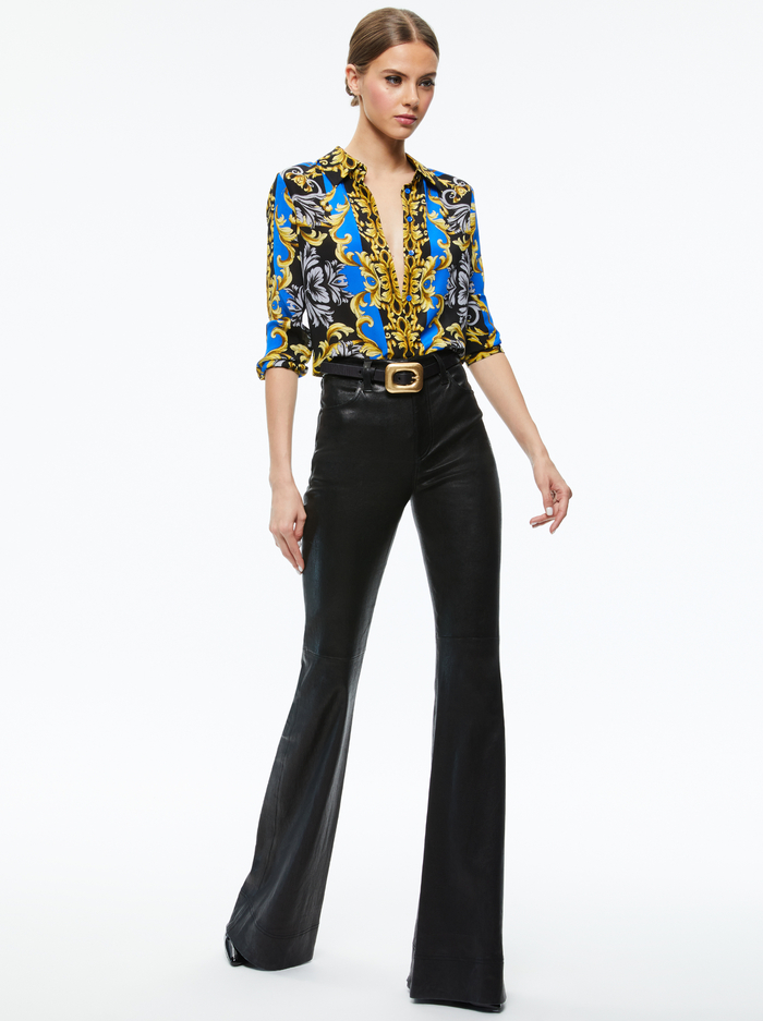 WILLA SILK BLOUSE - REGAL ROMANCE SAPPHIRE image 4 - ALICE + OLIVIA