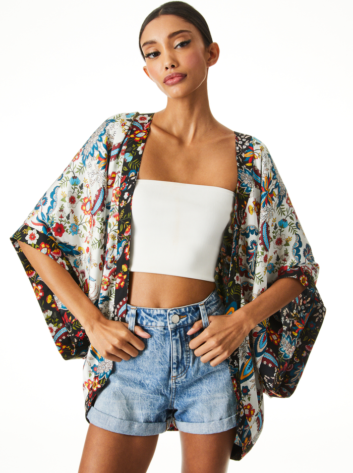 TRACY REVERSIBLE COCOON KIMONO - SANTA MONICA OFF WHITE image 1 - Alice And Olivia
