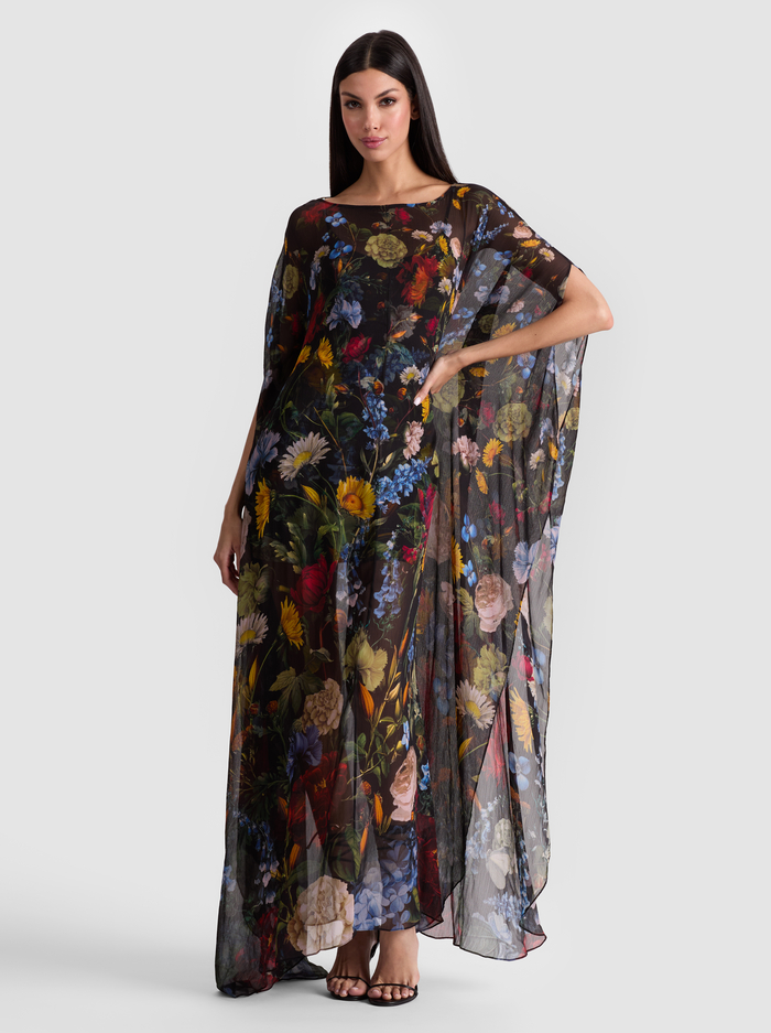 LINN CAPE MAXI DRESS - SOCIAL HOUR BLACK - Alice And Olivia
