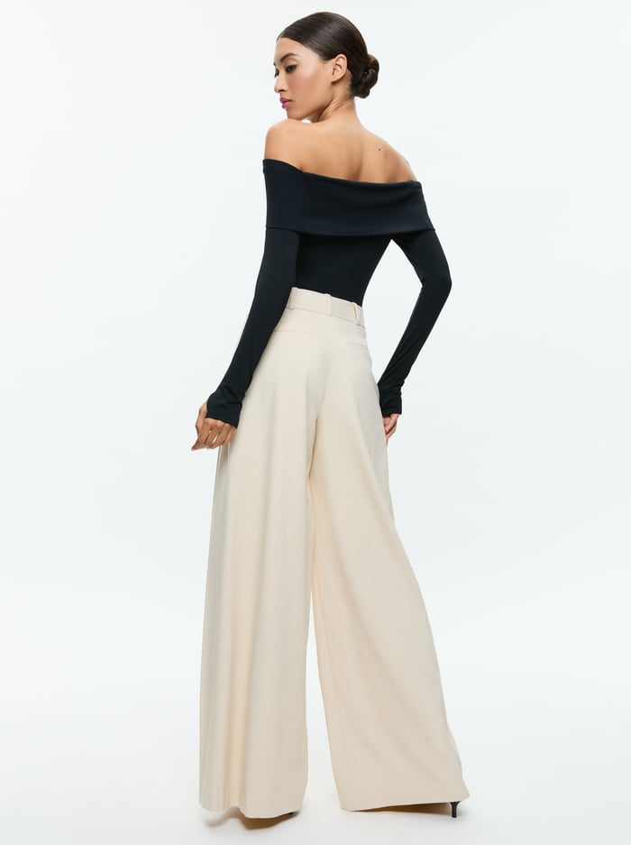 SIMON LINEN TROUSER - SOLID OATMEAL image 2 - Alice And Olivia