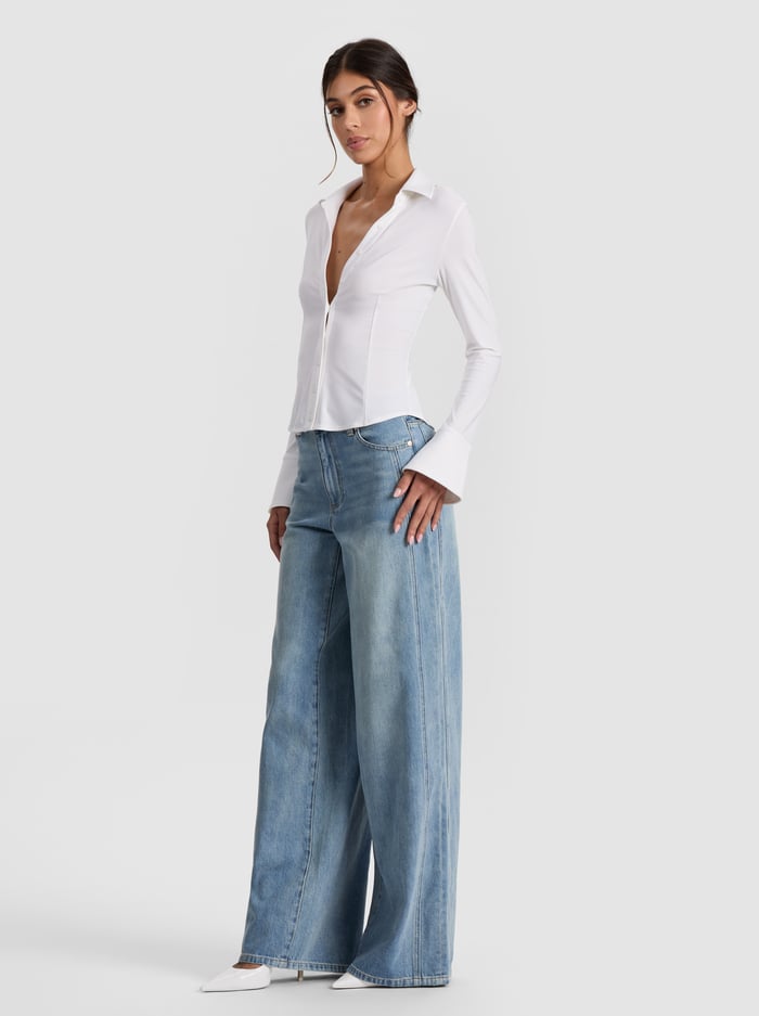 FREYA FITTED TOP - OFF WHITE image 4 - Alice And Olivia