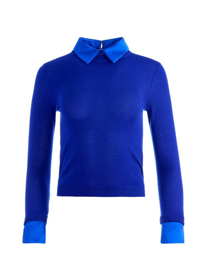 PORLA COLLARED SWEATER - ROYALTY image 5 - Alice And Olivia