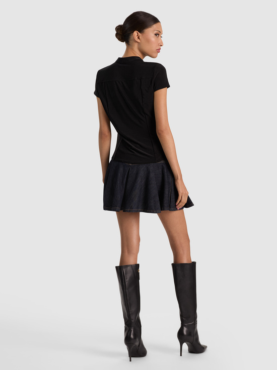 BLACK-FREYA CAP SLEEVE TOP