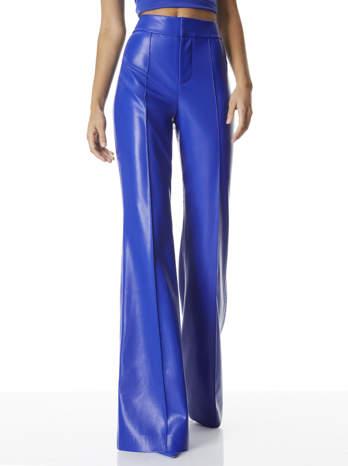 DYLAN VEGAN LEATHER WIDE LEG PANT - ROYALTY - Alice And Olivia