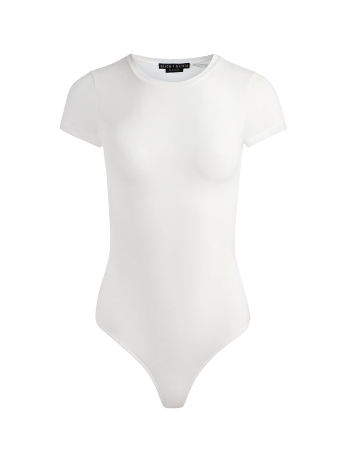 HOTTIE SHORT SLEEVE BODYSUIT - OFF WHITE image 5 - Alice And Olivia