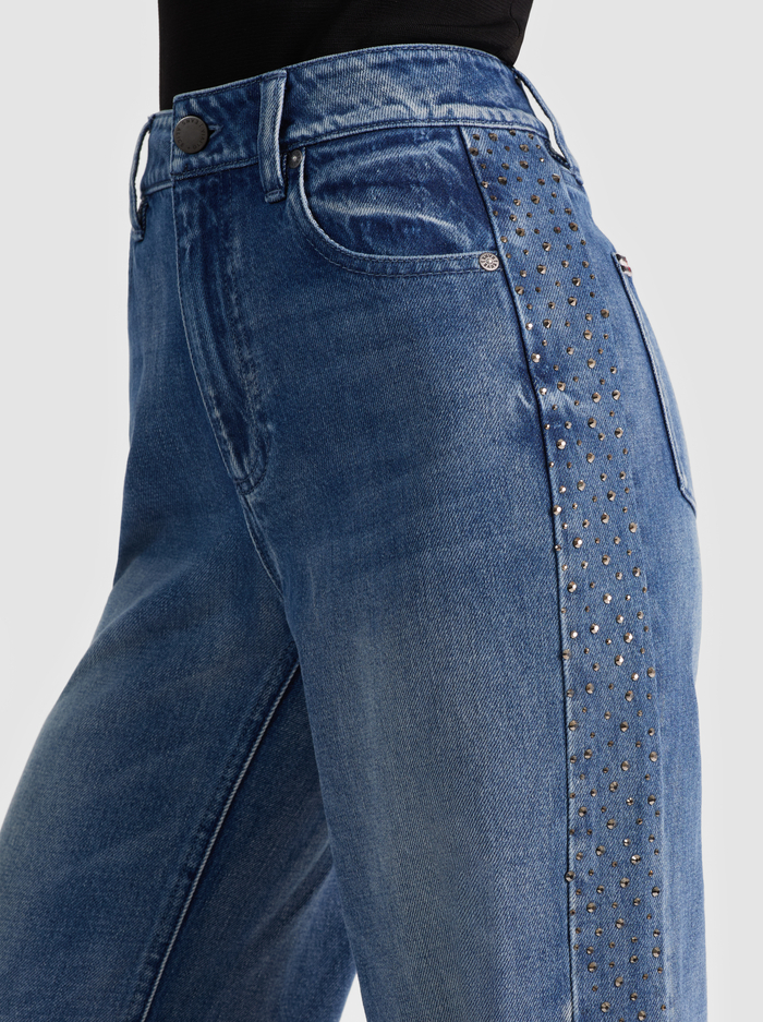 CHIC EMBELLISHED JEAN - BROOKLYN BLUE/HEMATITE image 3 - ALICE + OLIVIA