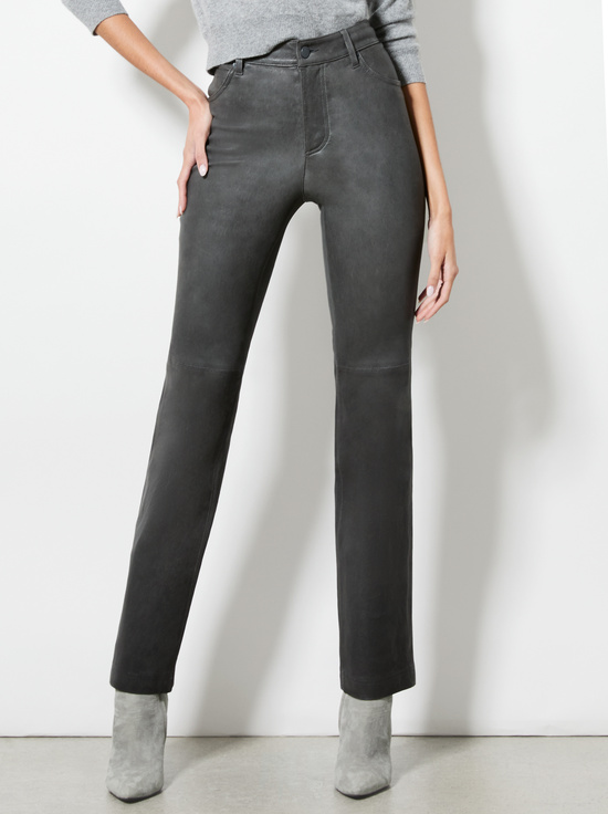 CHARCOAL-AMAZING LEATHER PANT