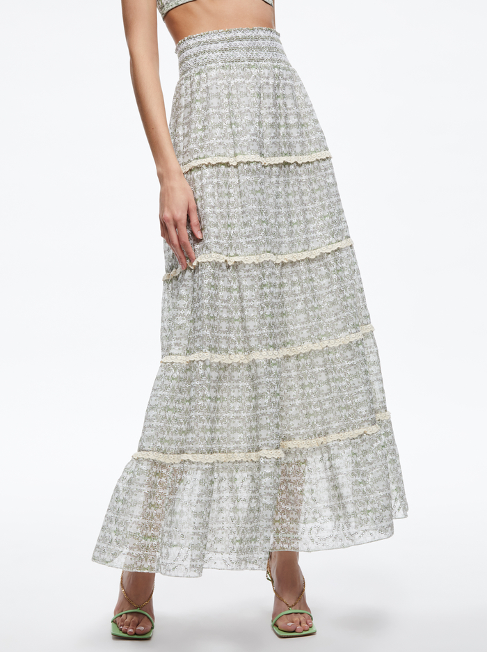 AISHA TIERED MAXI SKIRT - REPUBLIC GEO - Alice And Olivia
