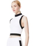 MORY COLORBLOCK CROP TOP - OFF WHITE/BLACK