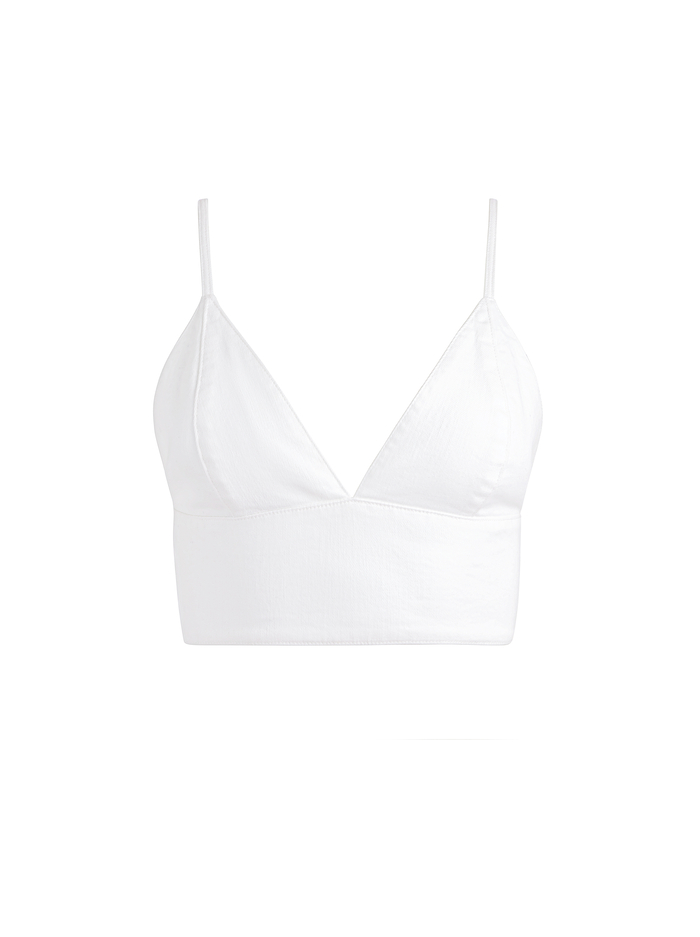CARLI DENIM BRA TOP - WHITE image 5 - Alice And Olivia