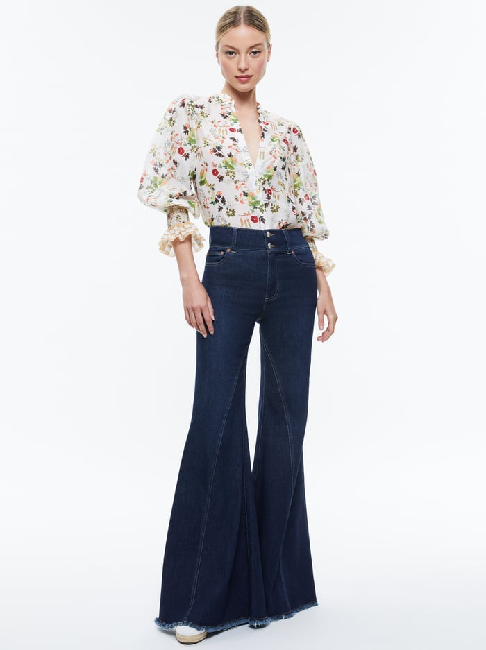 ILAN BUTTON FRONT BLOUSE - BLUSH KISS VANILLA image 1 - Alice And Olivia