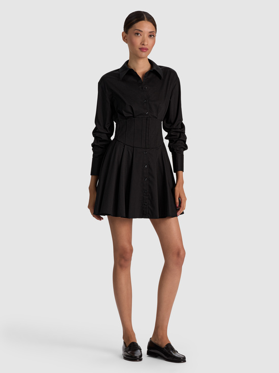 BLACK-EDIE CORSET MINI SHIRT DRESS