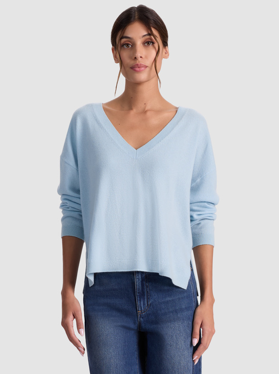 CAROLINA BLUE-WILLIAMS CASHMERE PULLOVER