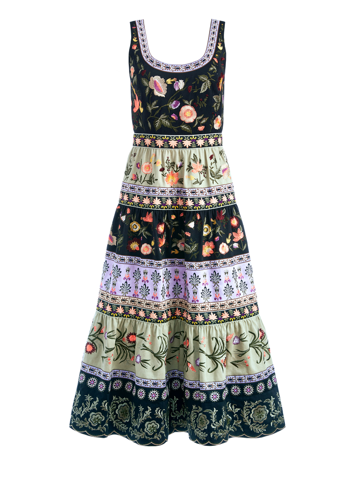 ARYA EMBROIDERED MIDI GOWN DRESS - MULTI image 5 - ALICE + OLIVIA