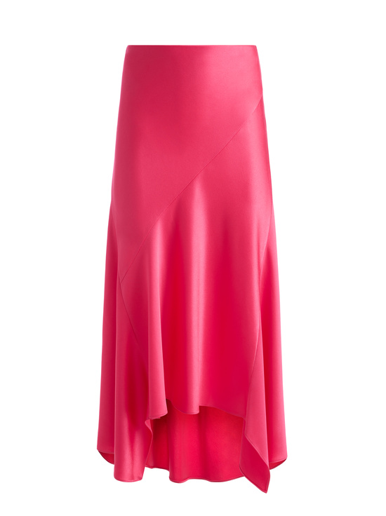 RASPBERRY-ROSA MIDI SLIP SKIRT