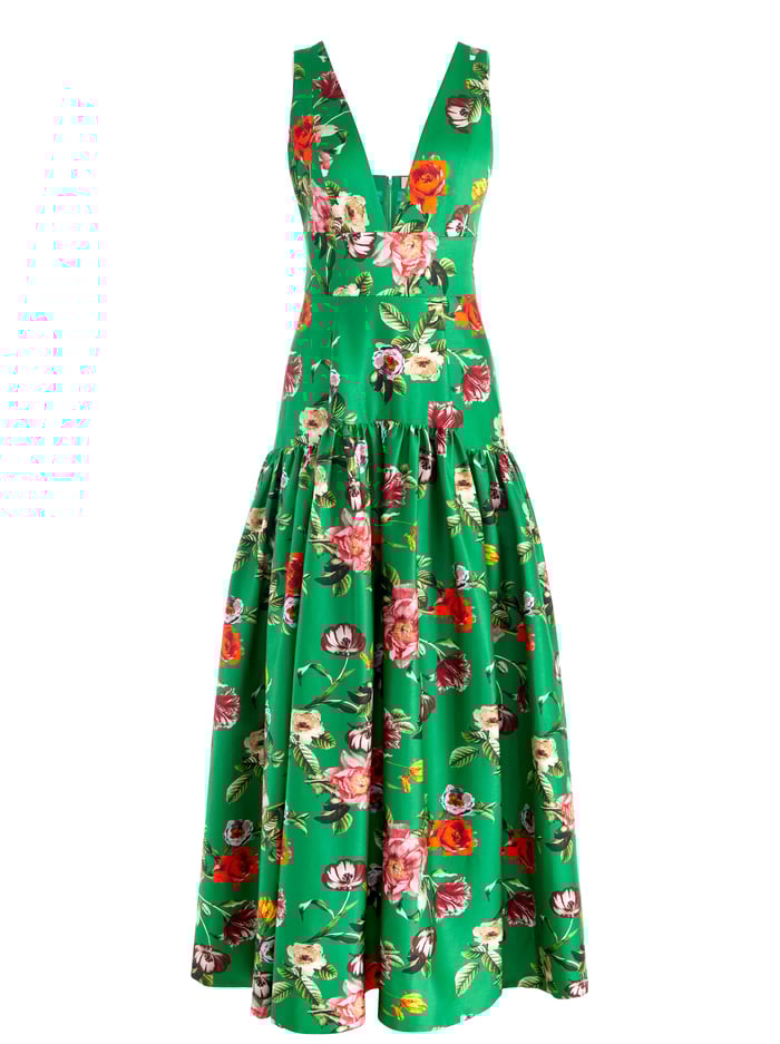 LILA STRUCTURED MAXI DRESS - HAMPTONS FLORAL image 5 - Alice And Olivia