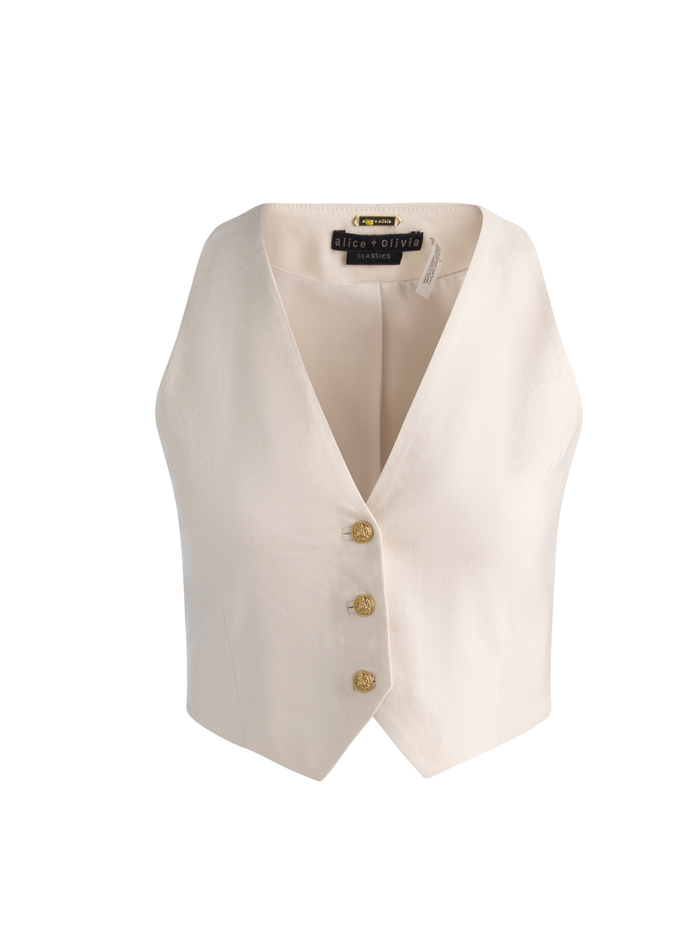 DONNA LINEN VEST - OATMEAL image 5 - ALICE + OLIVIA