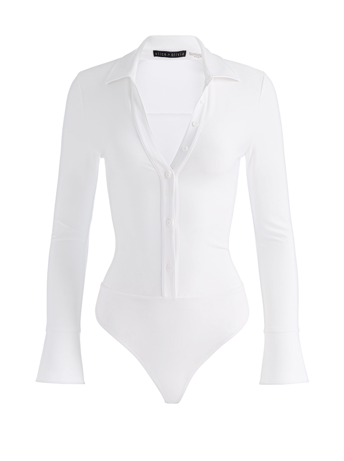 FREYA BUTTON DOWN BODYSUIT - OFF WHITE image 5 - ALICE + OLIVIA