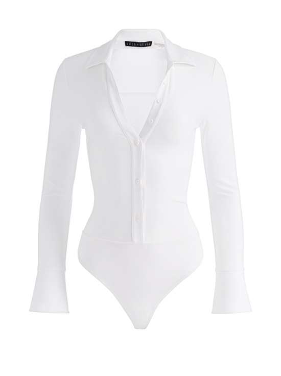 OFF WHITE-FREYA BUTTON DOWN BODYSUIT