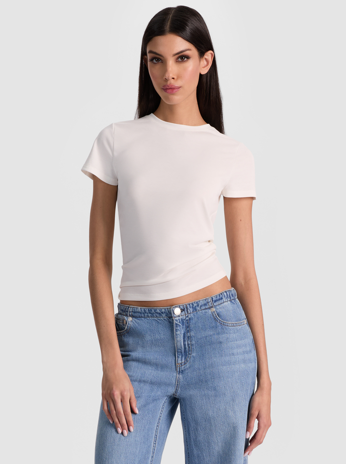 TESS BABY TEE - OFF WHITE - Alice And Olivia
