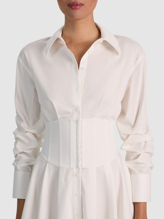 OFF WHITE-EDIE CORSET MINI SHIRT DRESS
