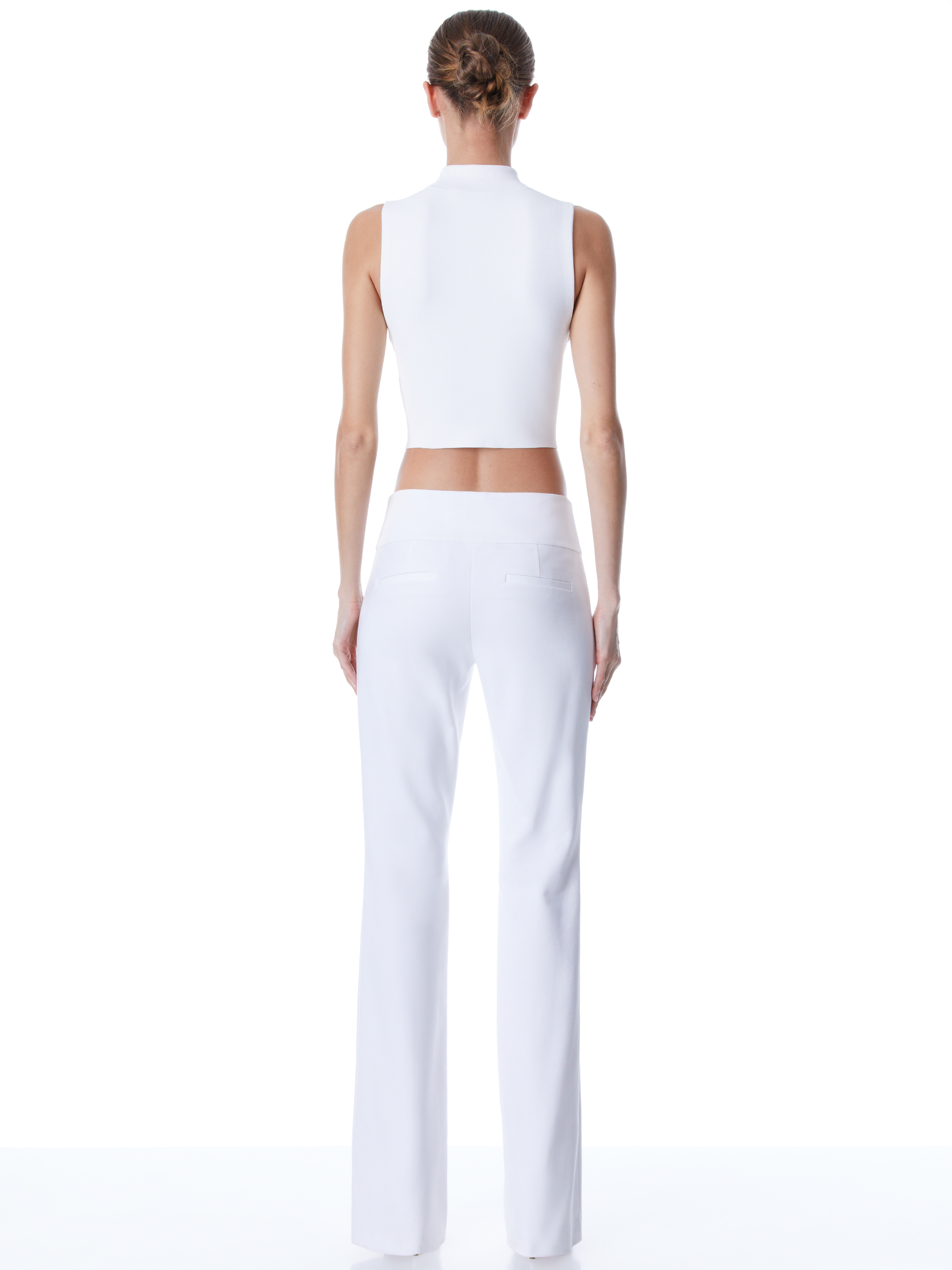 Alice + Olivia Teeny Bootcut Pant in Off White