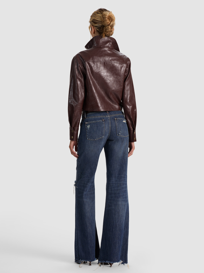JAMES VEGAN FUNNEL NECK PARKA - DARK CHOCOLATE image 2 - ALICE + OLIVIA