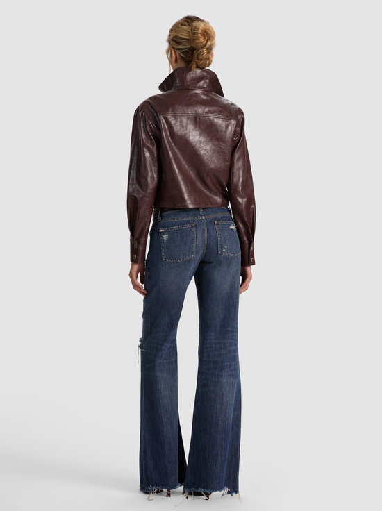 DARK CHOCOLATE-JAMES VEGAN FUNNEL NECK PARKA