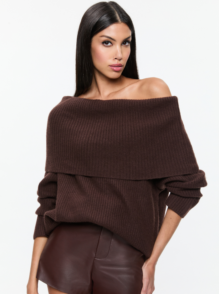 GINGER PULLOVER - ESPRESSO - Alice And Olivia