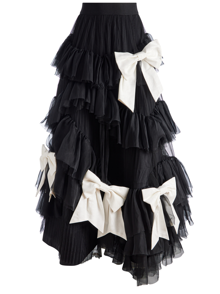 JESSICA BALLGOWN SKIRT - BLACK/OFF WHITE image 5 - Alice And Olivia