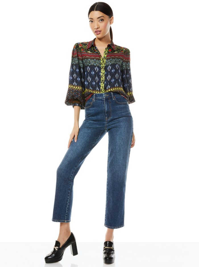 WILLA BLOUSON SLEEVE TOP - CHELSEA PALACE image 4 - ALICE + OLIVIA