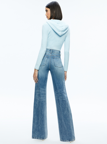 LIGHT ICE-LIDELL CROPPED ZIP UP HOODIE