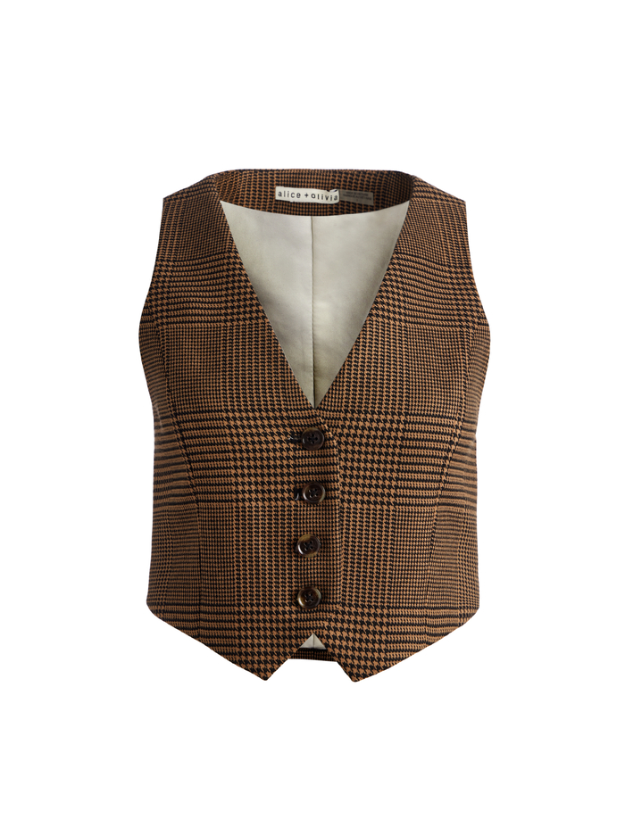 DONNA VEST - CAMEL/BLACK image 5 - ALICE + OLIVIA