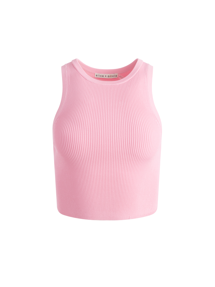 MARIN CURVED HEM TANK - CHERRY BLOSSOM image 5 - Alice And Olivia